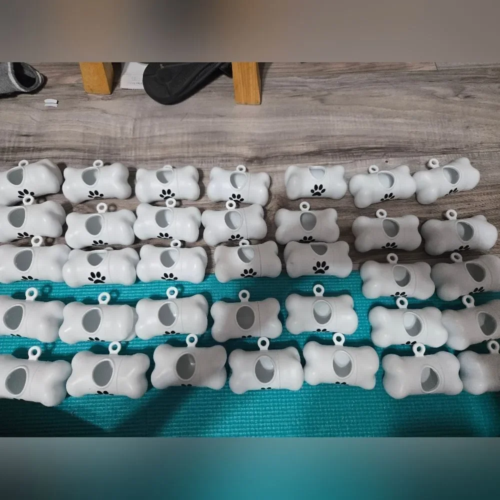 Bone shape with paw doggy poop bag dispenser